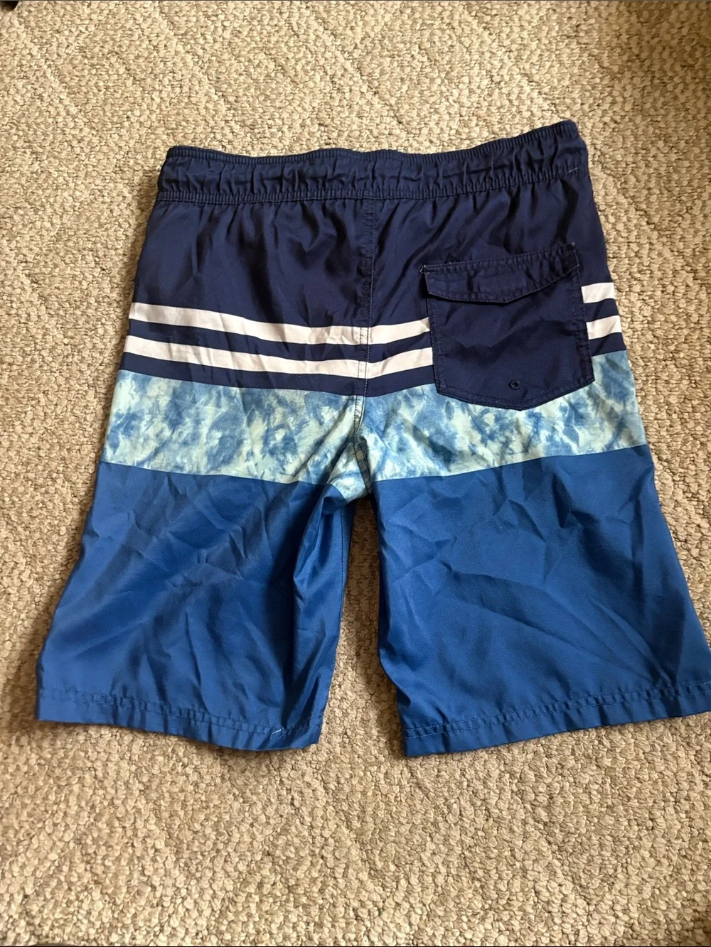 Kids Cat and Jack Blue Stripe Swim Trunks